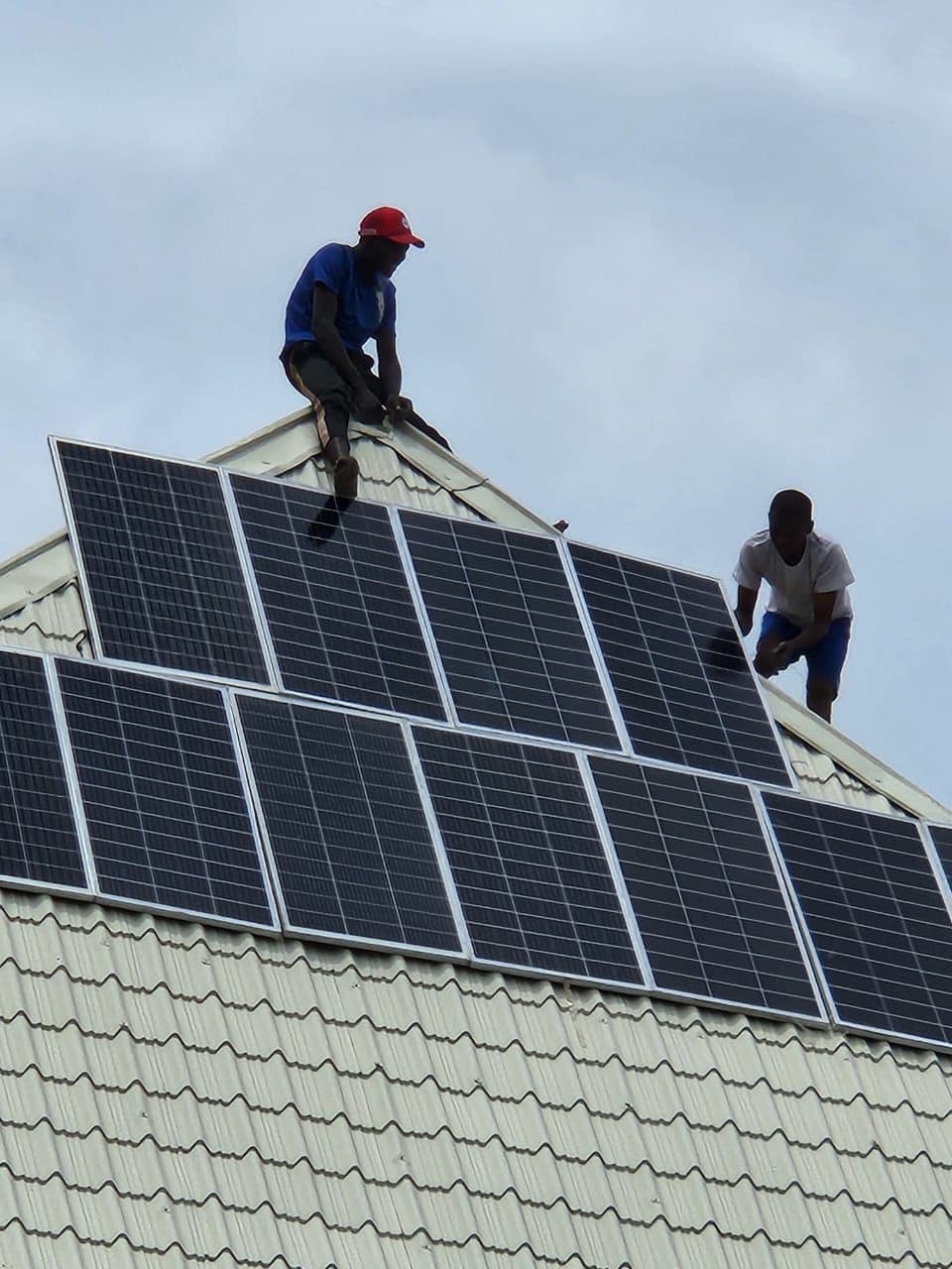VoltEdge engineers completing a residential solar installation